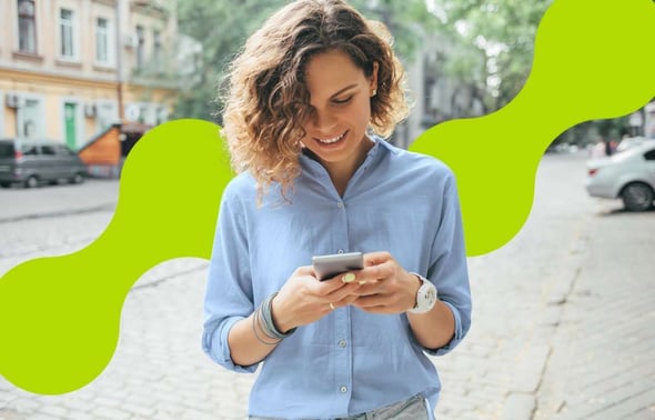 Mobile user interacting with Sticky.io in a real-world setting