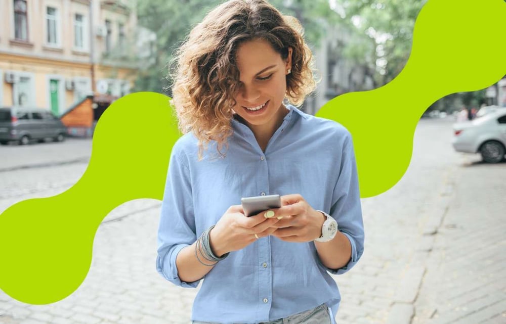 Mobile user interacting with Sticky.io in a real-world setting