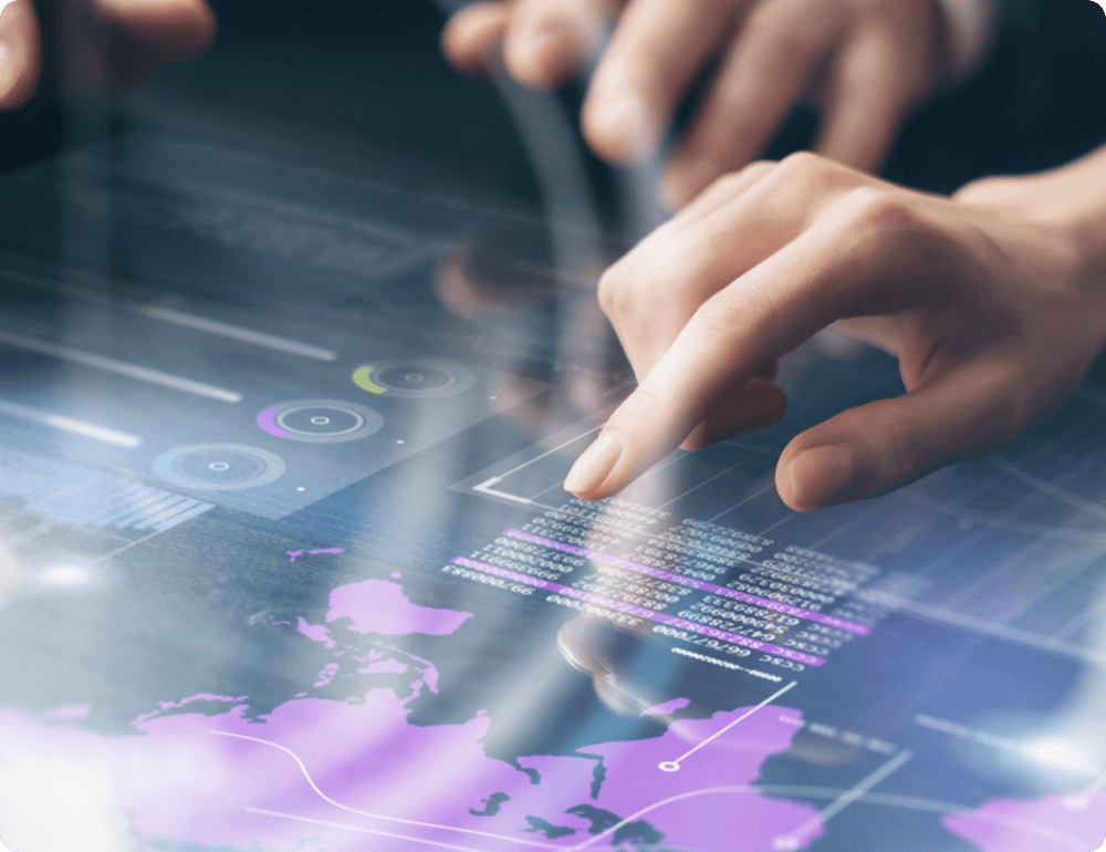 User interacting with CRM analytics dashboard