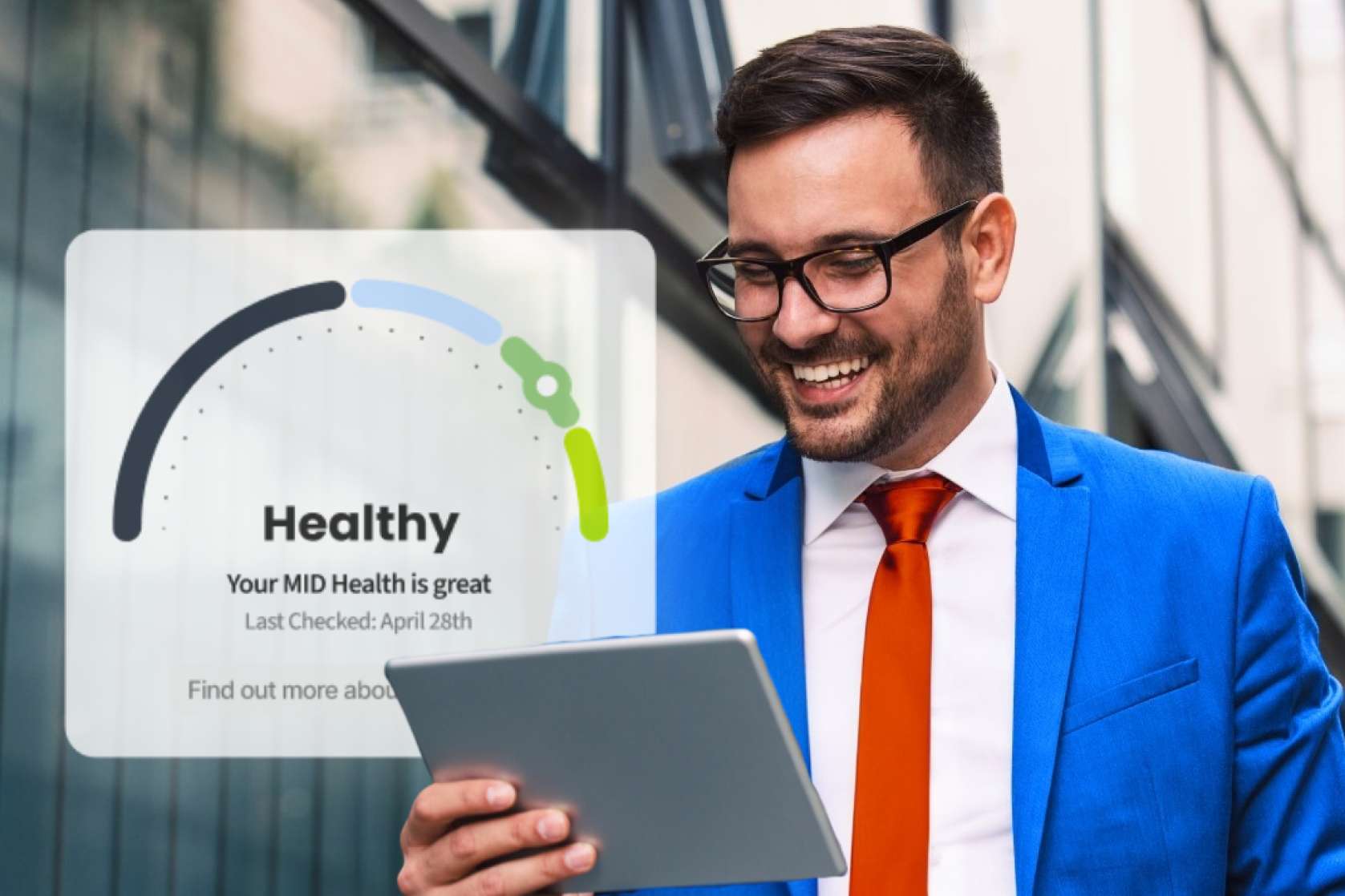 Merchant viewing a dashboard indicator showing healthy MID status and strong payment performance