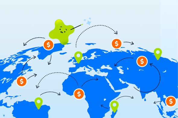 Diagram showing global payment routing and revenue recovery