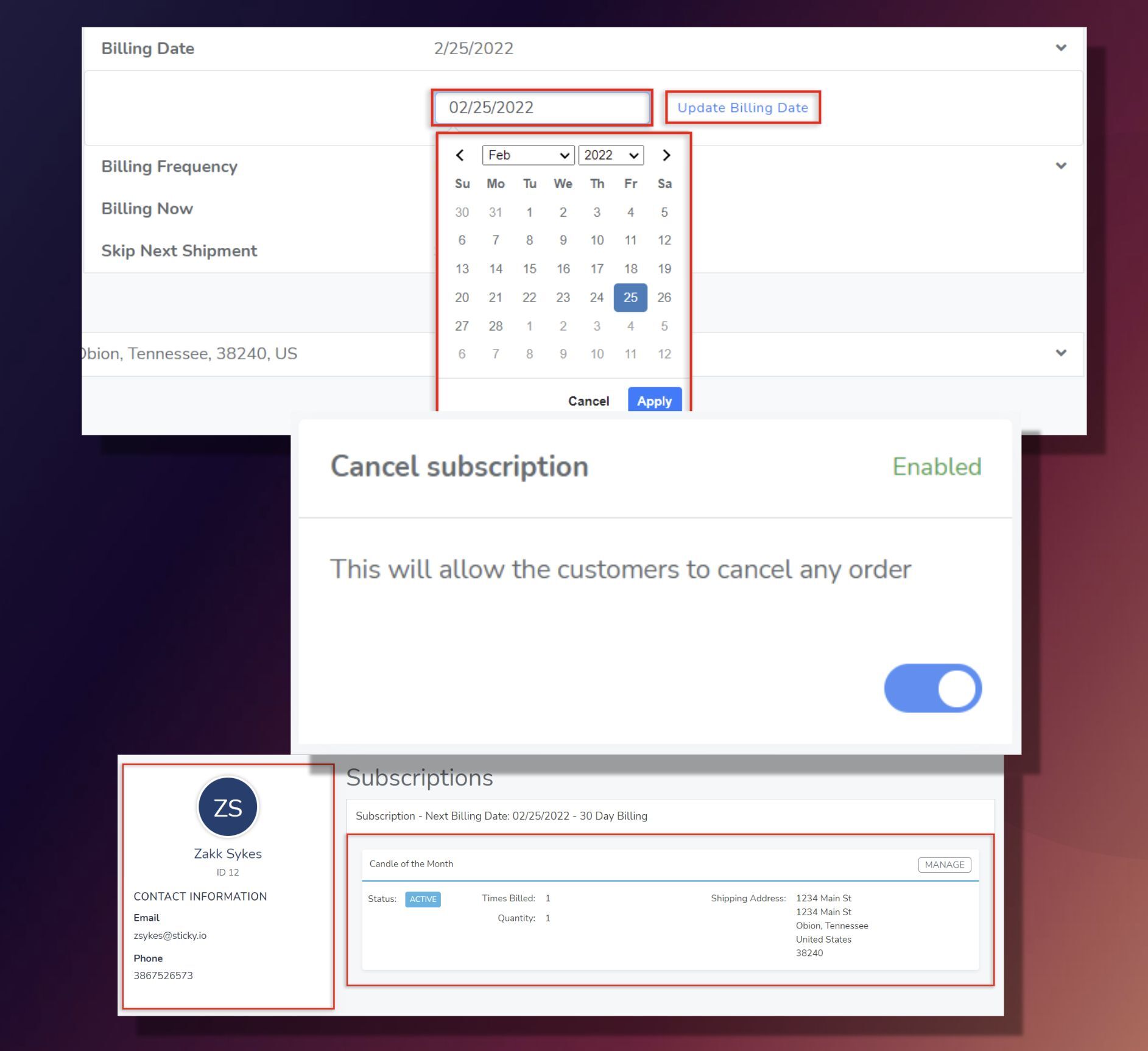 billing logic on BigCommerce example scenario
